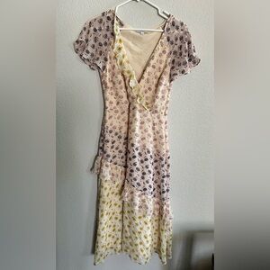 Joie Orita B Floral Silk Midi Dress